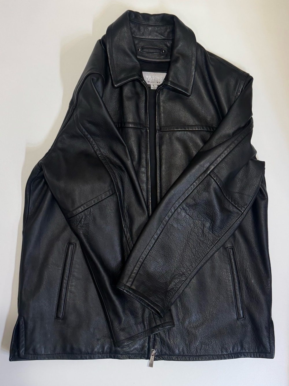 Wilsons Leather Black Zip-Front Bomber Jacket - Picture 8 of 10